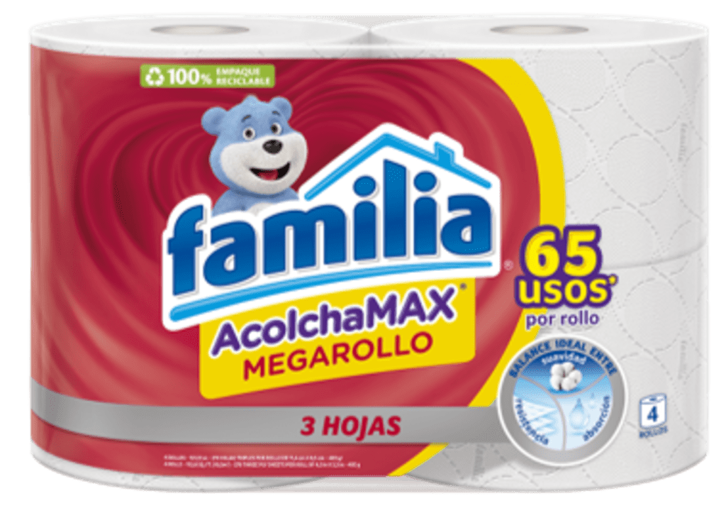 PAPEL FAMILIA ACOLCHAMAX MEGA x 4 ROLLOS x 8