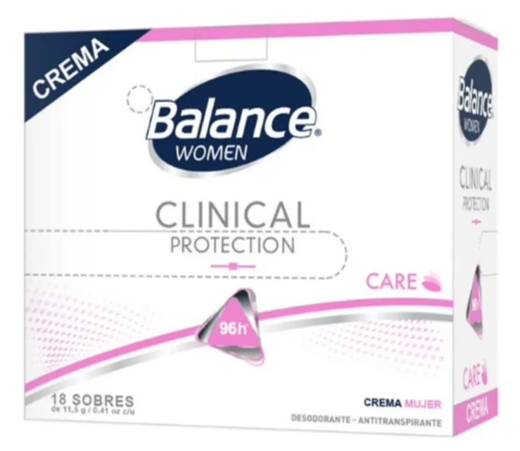 DESODORANTE BALANCE CREMA COJIN CLINICAL WOMEN x 18 SOBRES