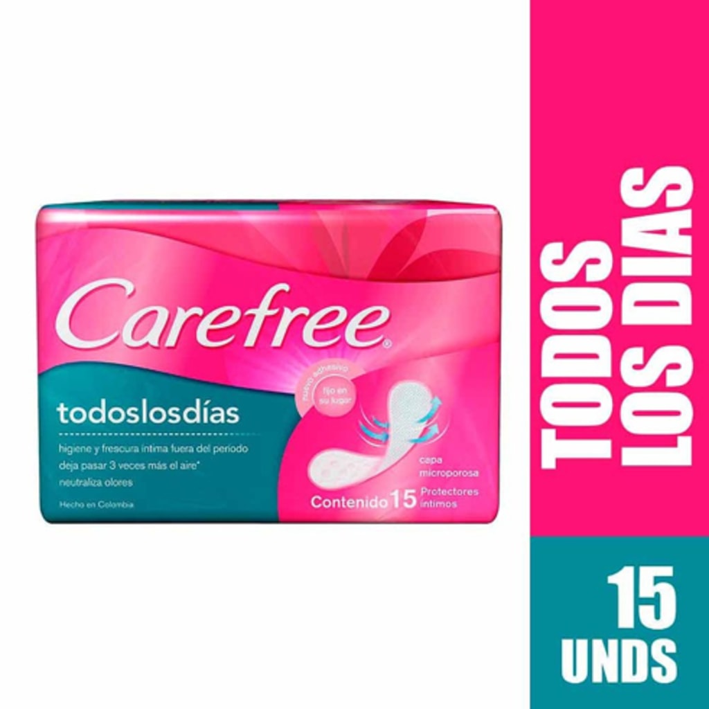 PROTECTOR CAREFREE TODOS LOS DIAS SIN PERFUME 15 UNDS x 36