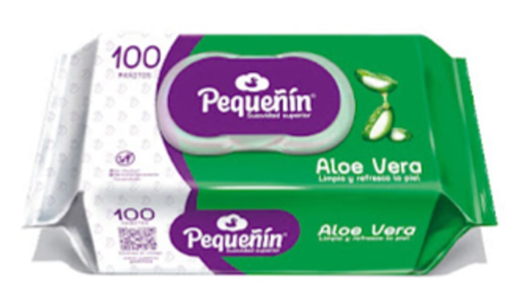 TOALLITAS PEQUEÑIN ALOE NATURAL 100 UNDS x 12