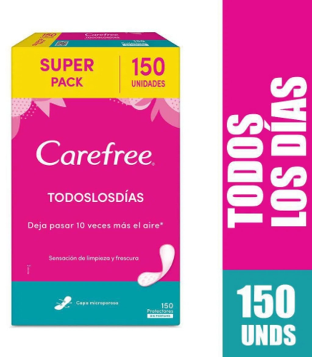 PROTECTOR CAREFREE TODOS LOS DIAS SIN PERFUME 150 UNDS