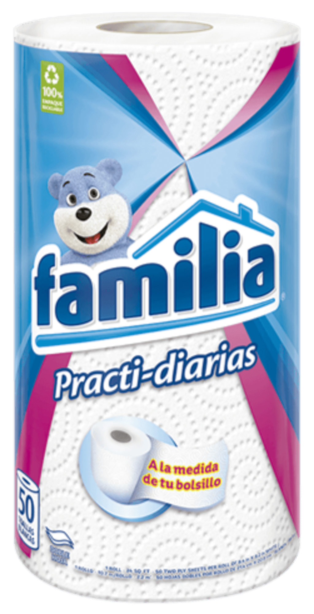 TOALLA FAMILIA COCINA PRACTIDIARIA BLANCA 50 HOJAS