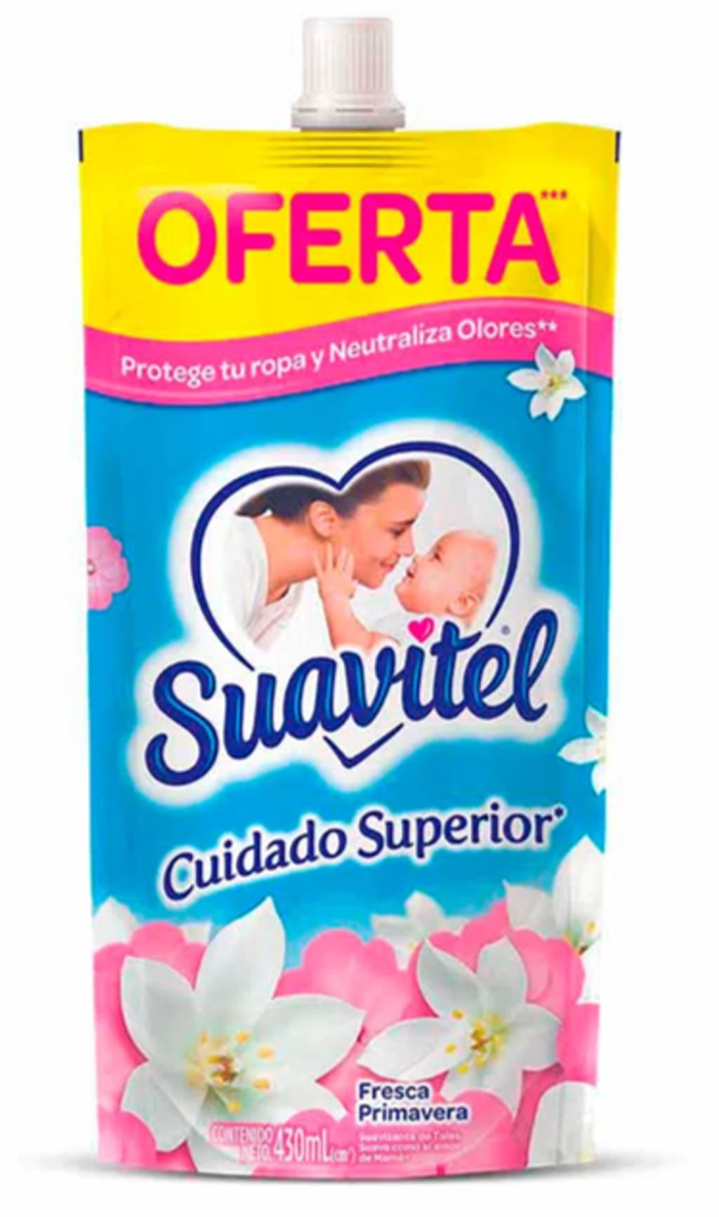 SUAVIZANTE SUAVITEL SUPERIOR PRIMAVERA AZUL 430 ML x 24