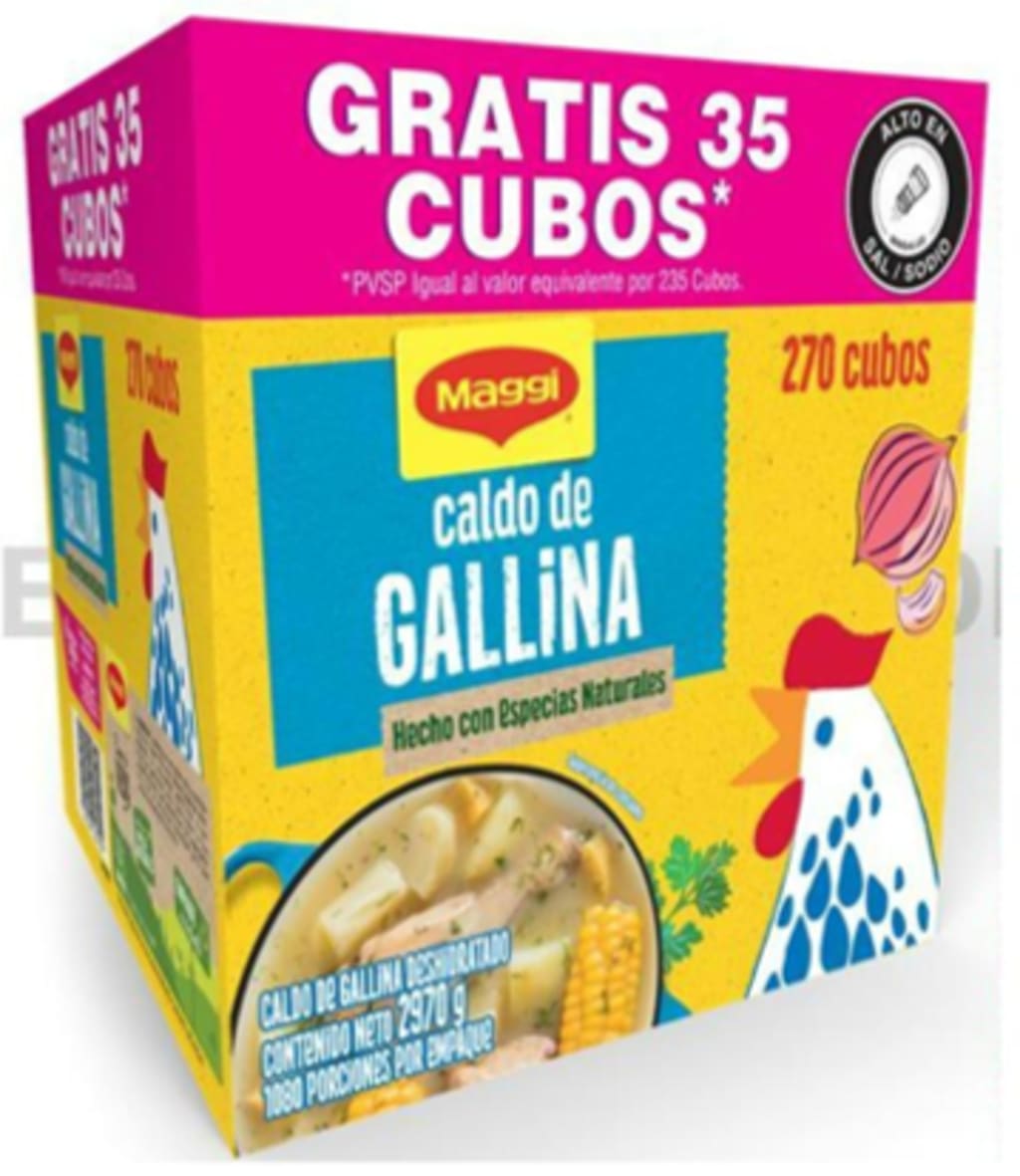 CALDO MAGGI GALLINA PLEGADIZA CARTON 270 CUBOS