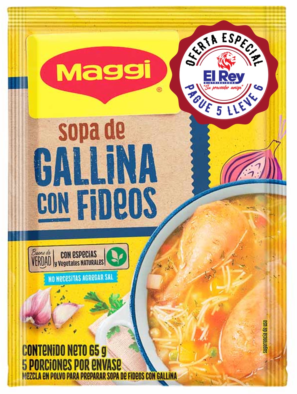 SOPA MAGGI CASERA GALLINA CON FIDEOS RISTRA PG5 LL6 x 12