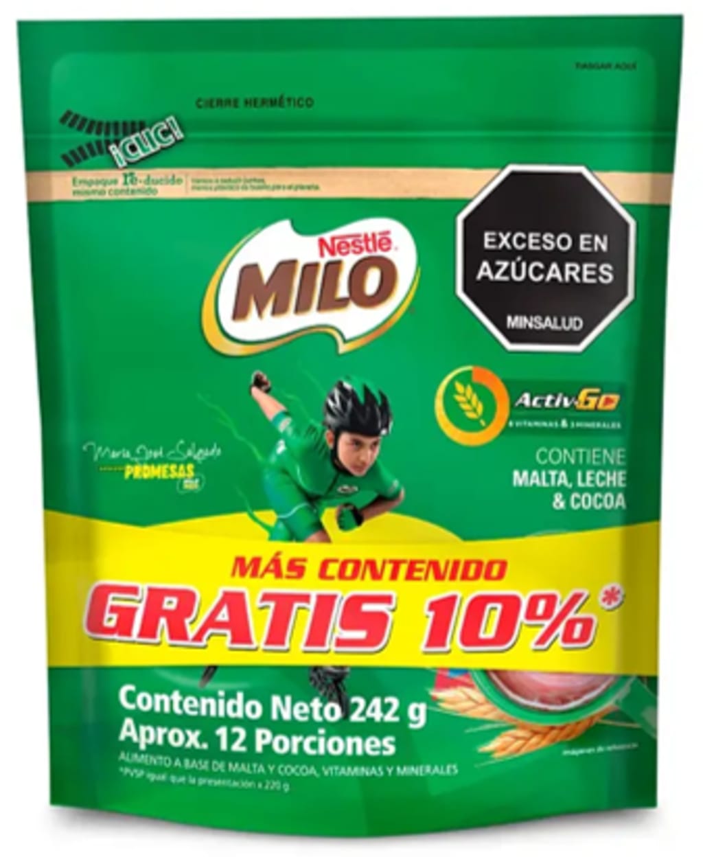 MILO DOYPACK ZIPPER PAGUE 220 GRS LLEVE 242 GRS x 20