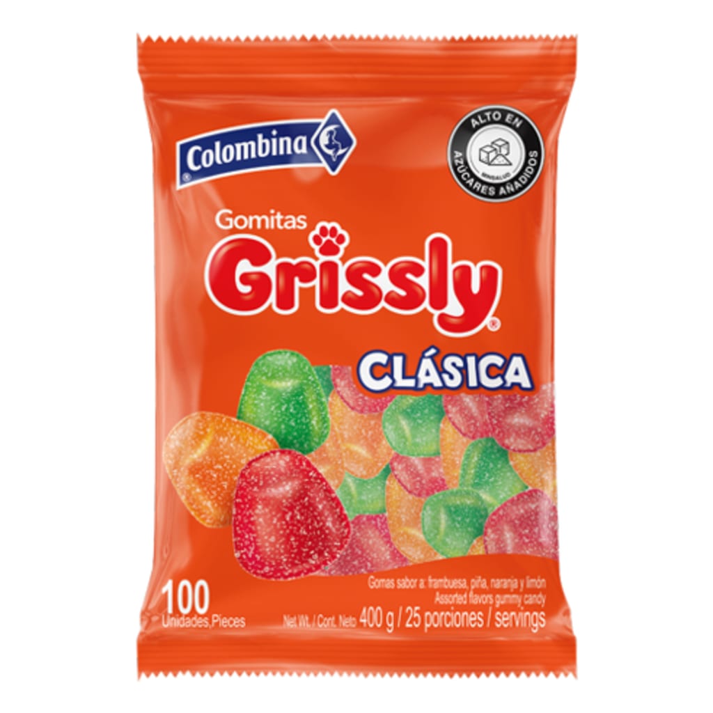 GOMAS GRISSLY CLASICA BOLSA 400 GRS (100 UNDS)