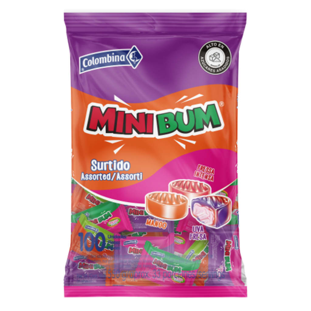 CONFITE MINIBUM SURTIDO 100 UNDS x 16