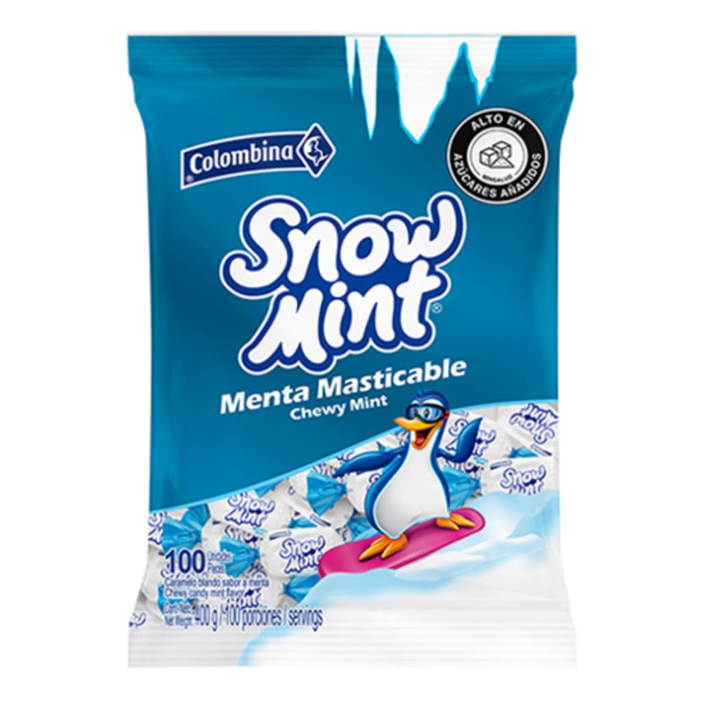 CONFITE SNOW MINT MENTA BLANDA TRADICIONAL 100 UNDS