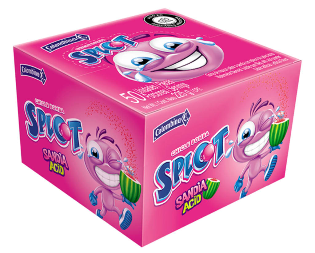 CHICLE SPLOT SANDIA ACID 50 UNDS x 18