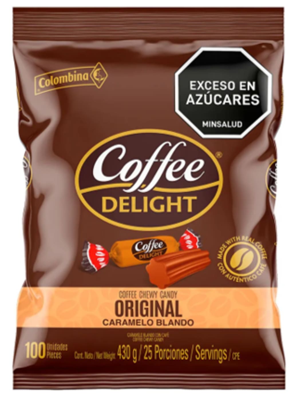 CONFITE COFFEE DELIGHT BLANDO ORIGINAL 100 UND x 16