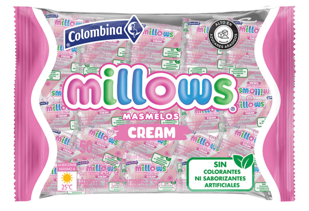 MASMELOS MILLOWS CREAM INDIVIDUAL 50 UNDS