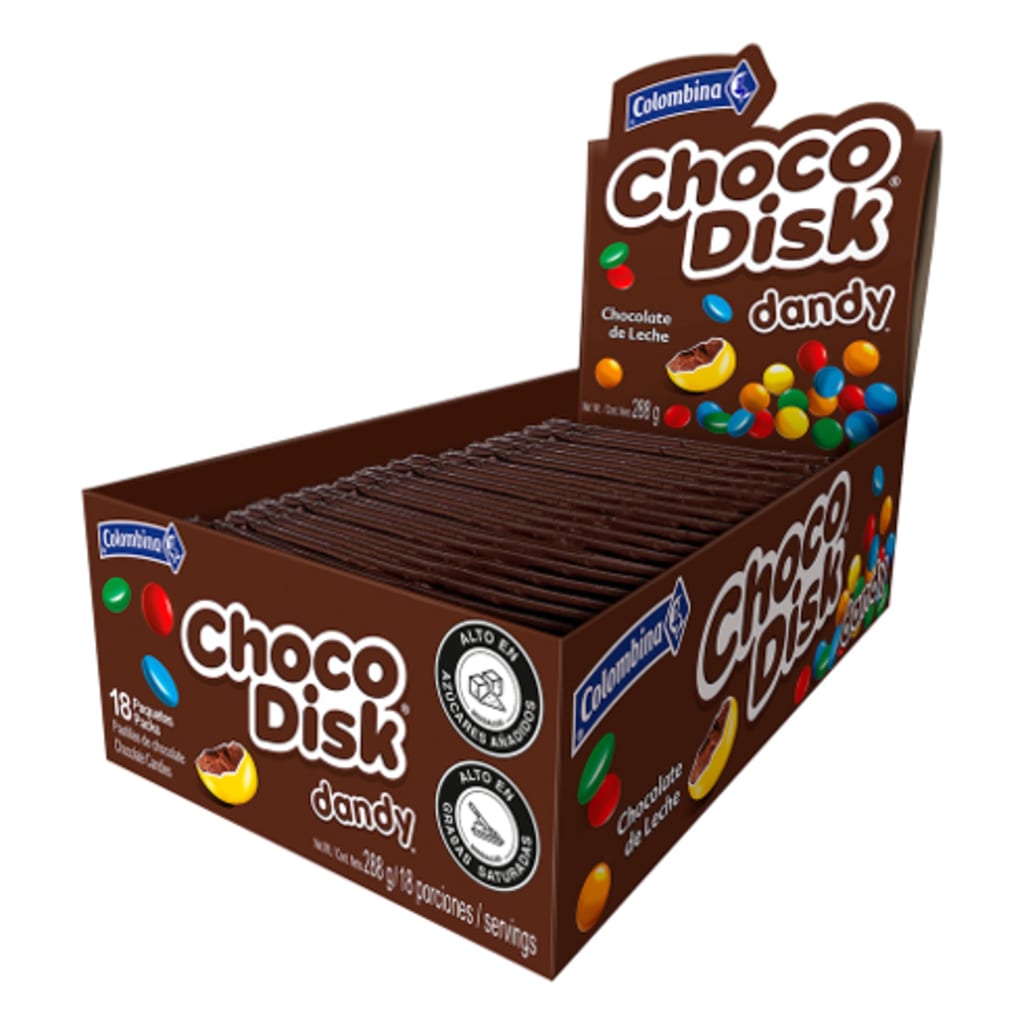 CONFITE CHOCO DISK SURTIDO 18 UND x 12
