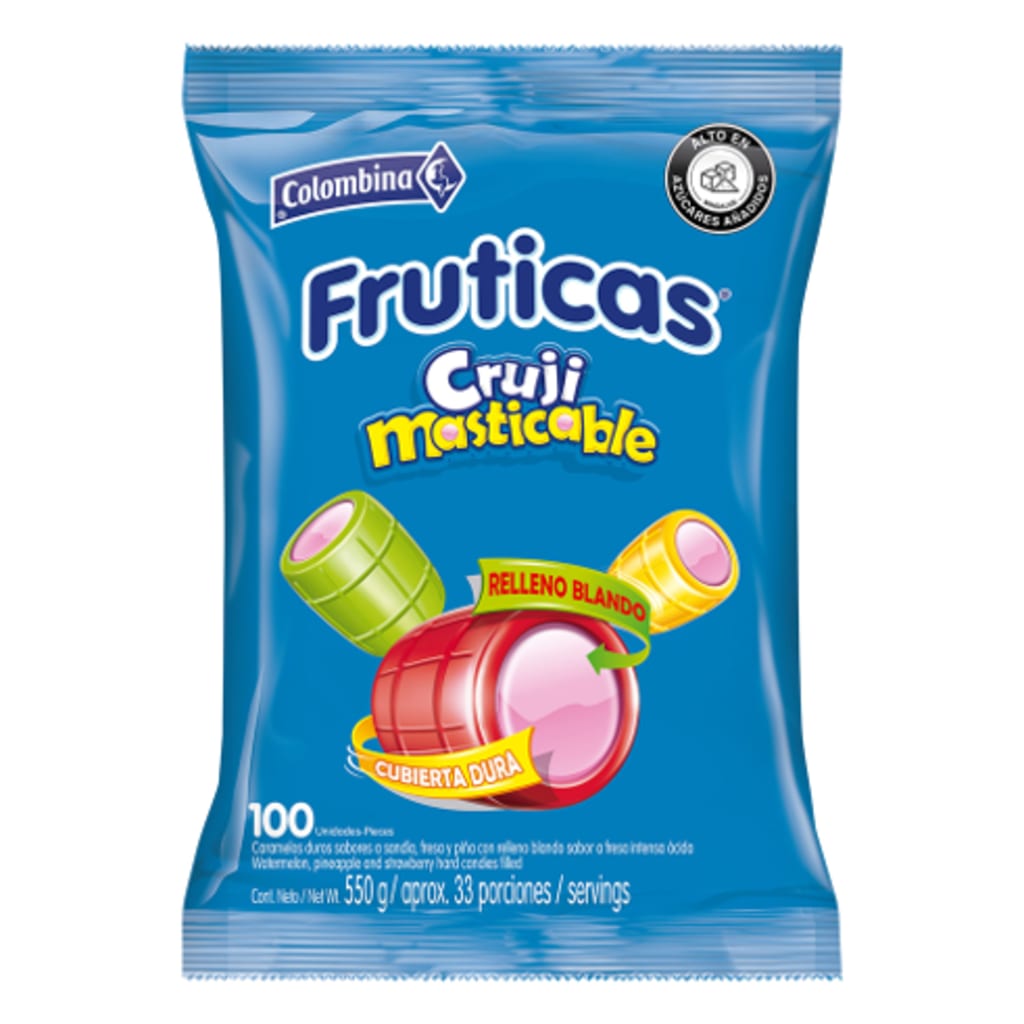 CONFITE FRUTICAS CRUJIENTES MASTICABLES 100 UNDS