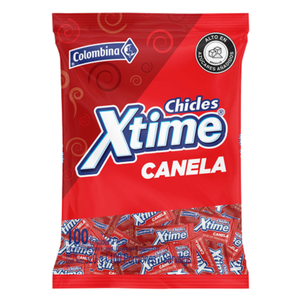 CHICLE XTIME CANELA BOLSA 100 UNDS