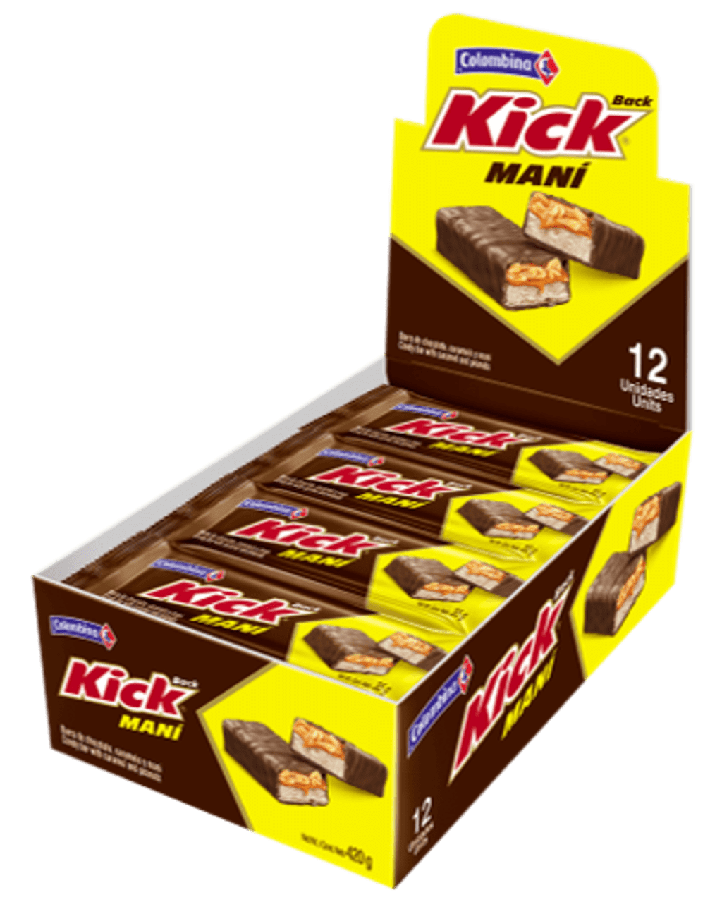 CHOCOLATINA KICK BACK MANI 35 GRS x 12 UNDS (420 GRS) x 12