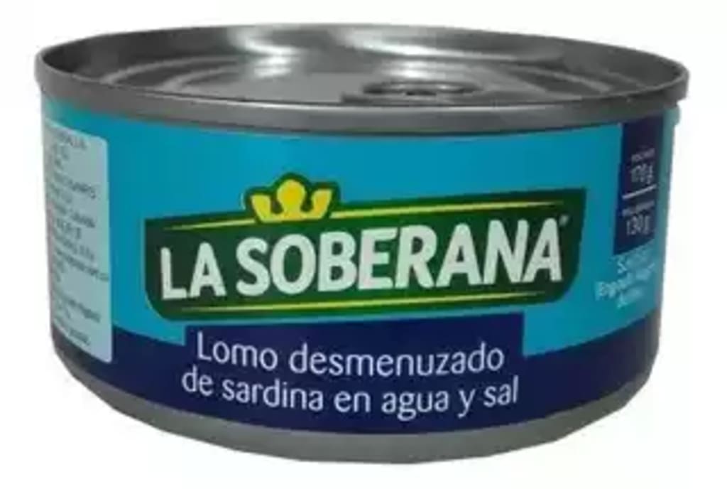 SARDINA SOBERANA LOMO DESMENUZADO AGUA SAL 170 GRS x 48