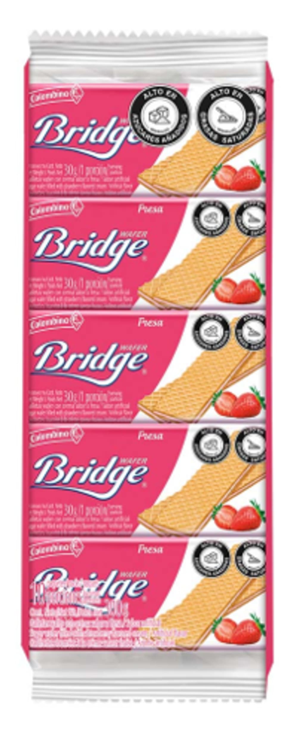 GALLETA WAFFER BRIDGE FRESA 10 UNDS x 24