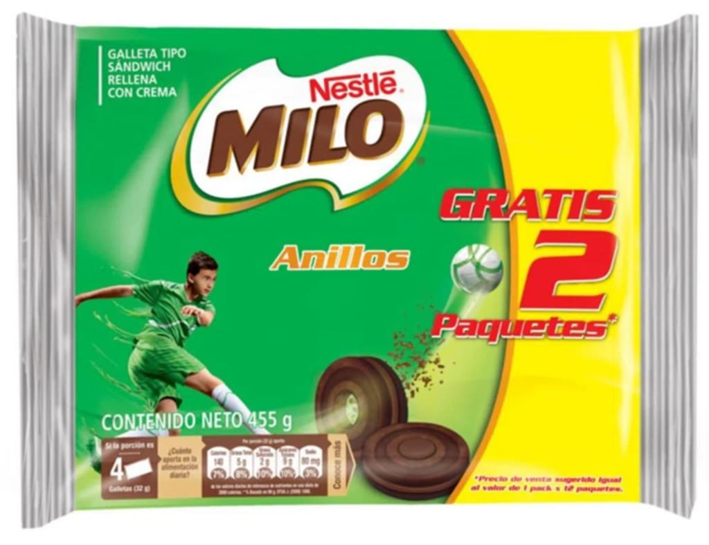 GALLETA MILO ANILLOS 455 GRS (4) PAGUE 12 LLEVE 14 UND x 24