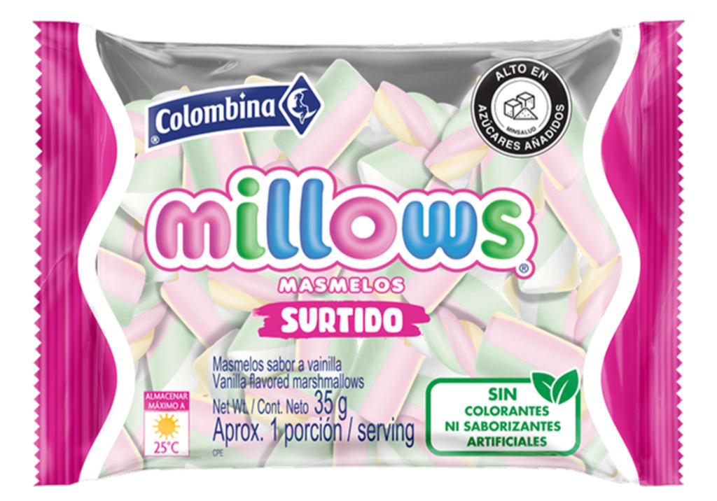 MASMELOS MILLOWS SURTIDOS 35 GRS x 30