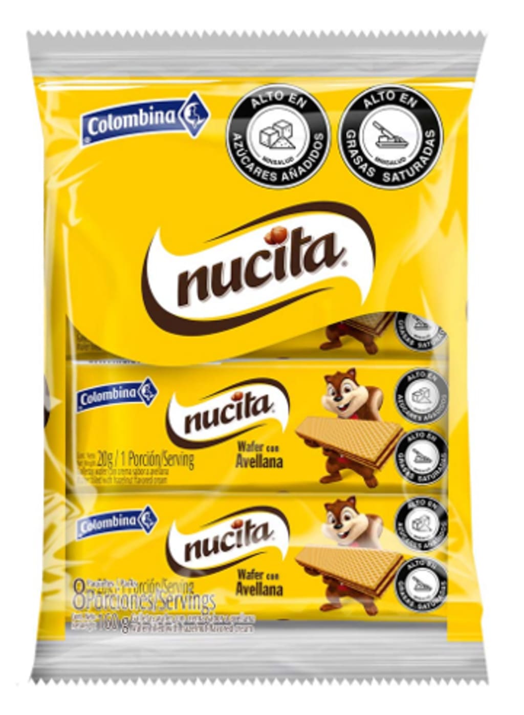 GALLETA WAFFER NUCITA AVELLANA 8 UNDS