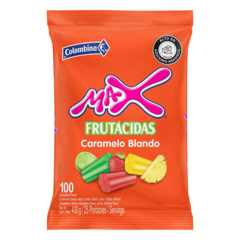 CONFITE MAX SOUR ACIDOS CARAMELO BLANDO 12 UNDS