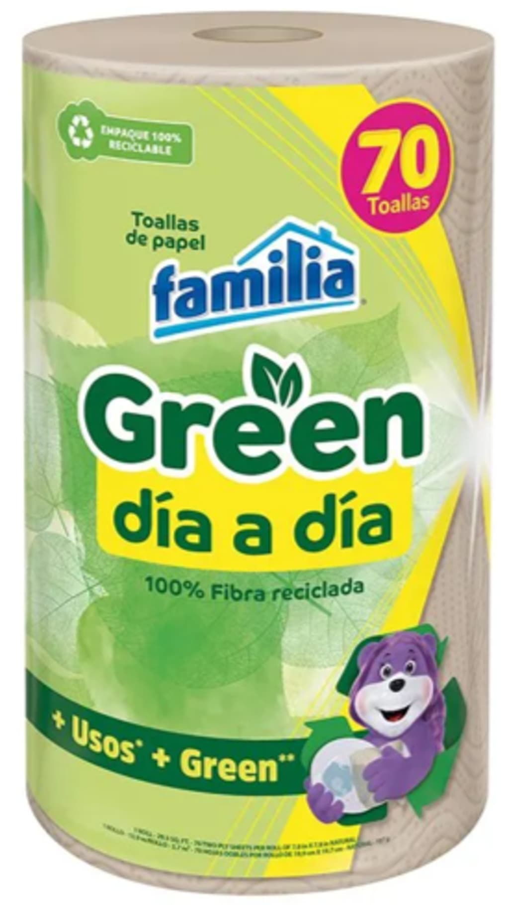 TOALLA FAMILIA COCINA GREEN DIA A DIA 70 HOJAS x 24