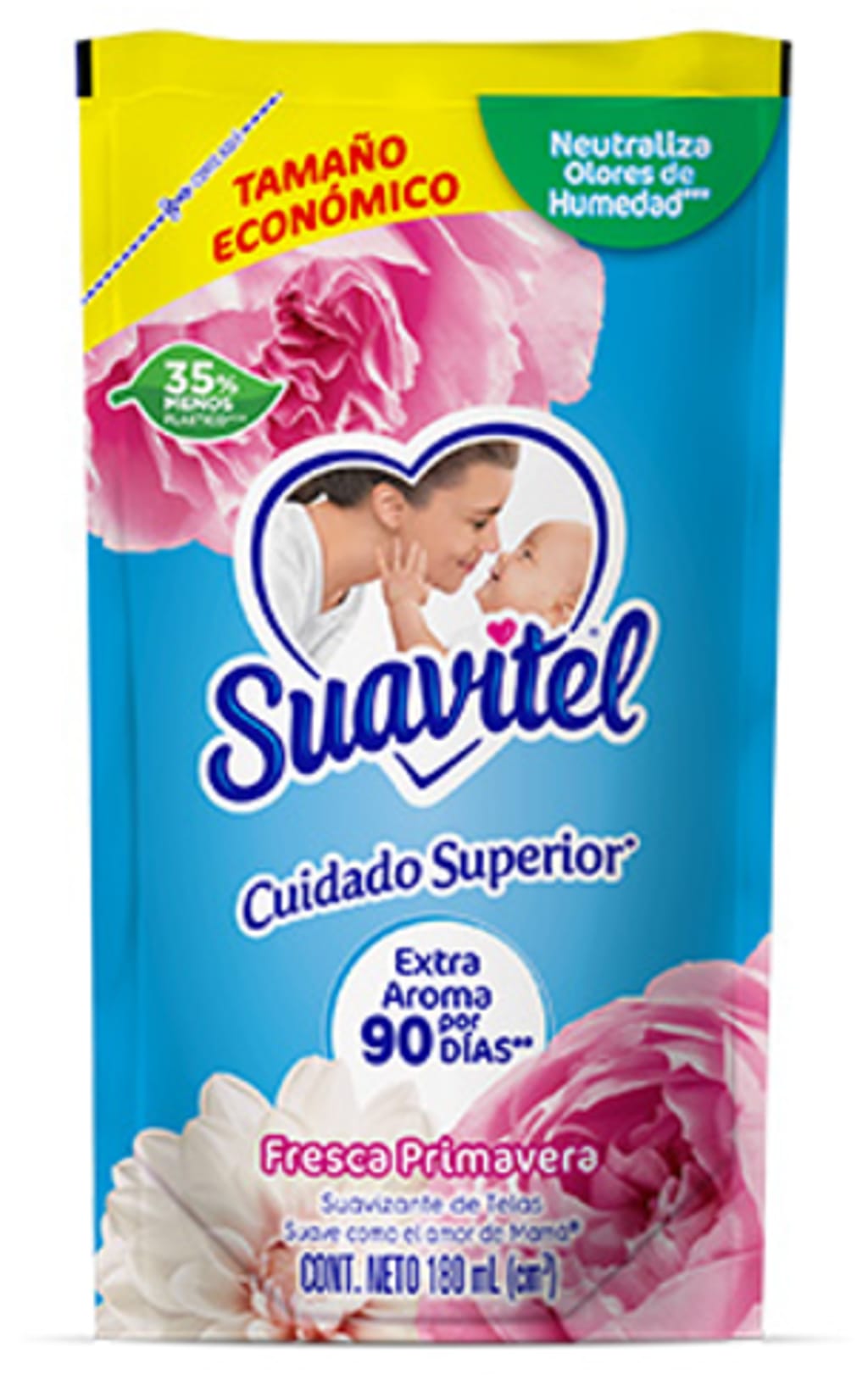 SUAVIZANTE SUAVITEL SUPERIOR PRIMAVERA AZUL 180 ML x 56