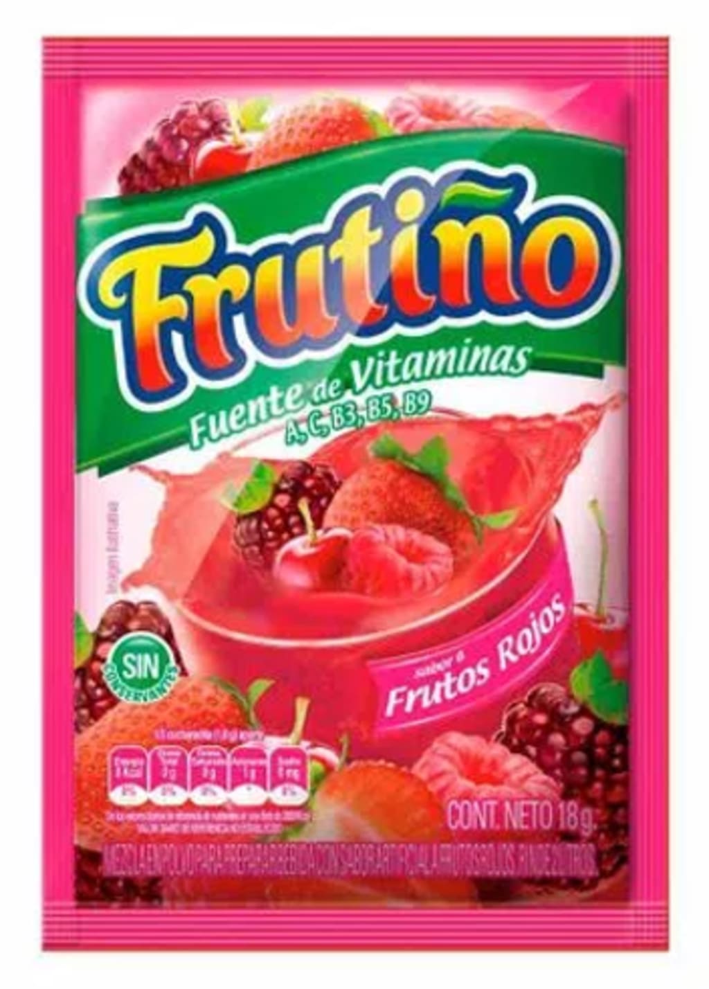 REFRESCO FRUTIÑO 2 LITROS FRUTOS ROJOS 20 SOBRES x 24 DISP