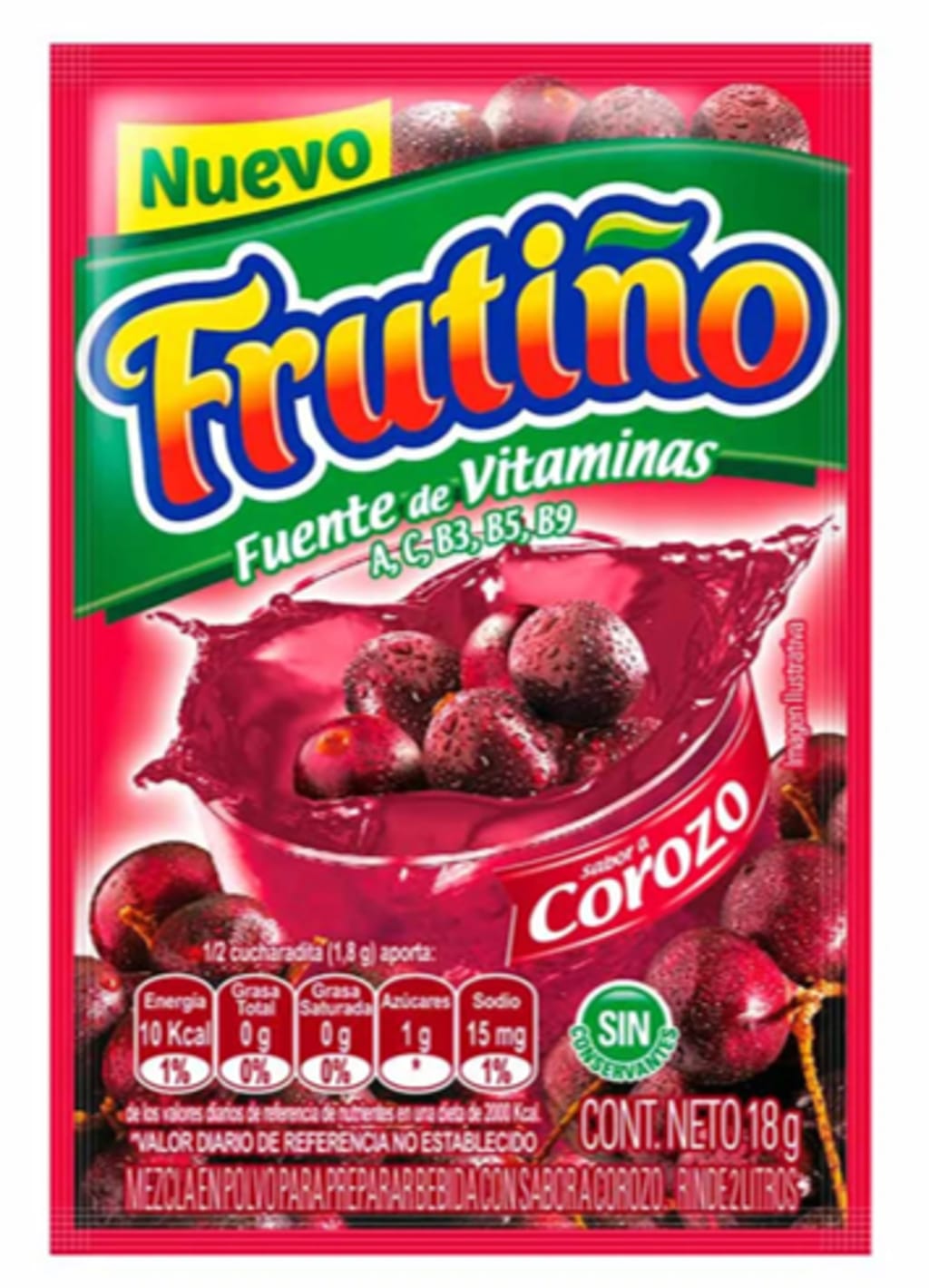 REFRESCO FRUTIÑO 2 LITROS COROZO 20 SOBRES