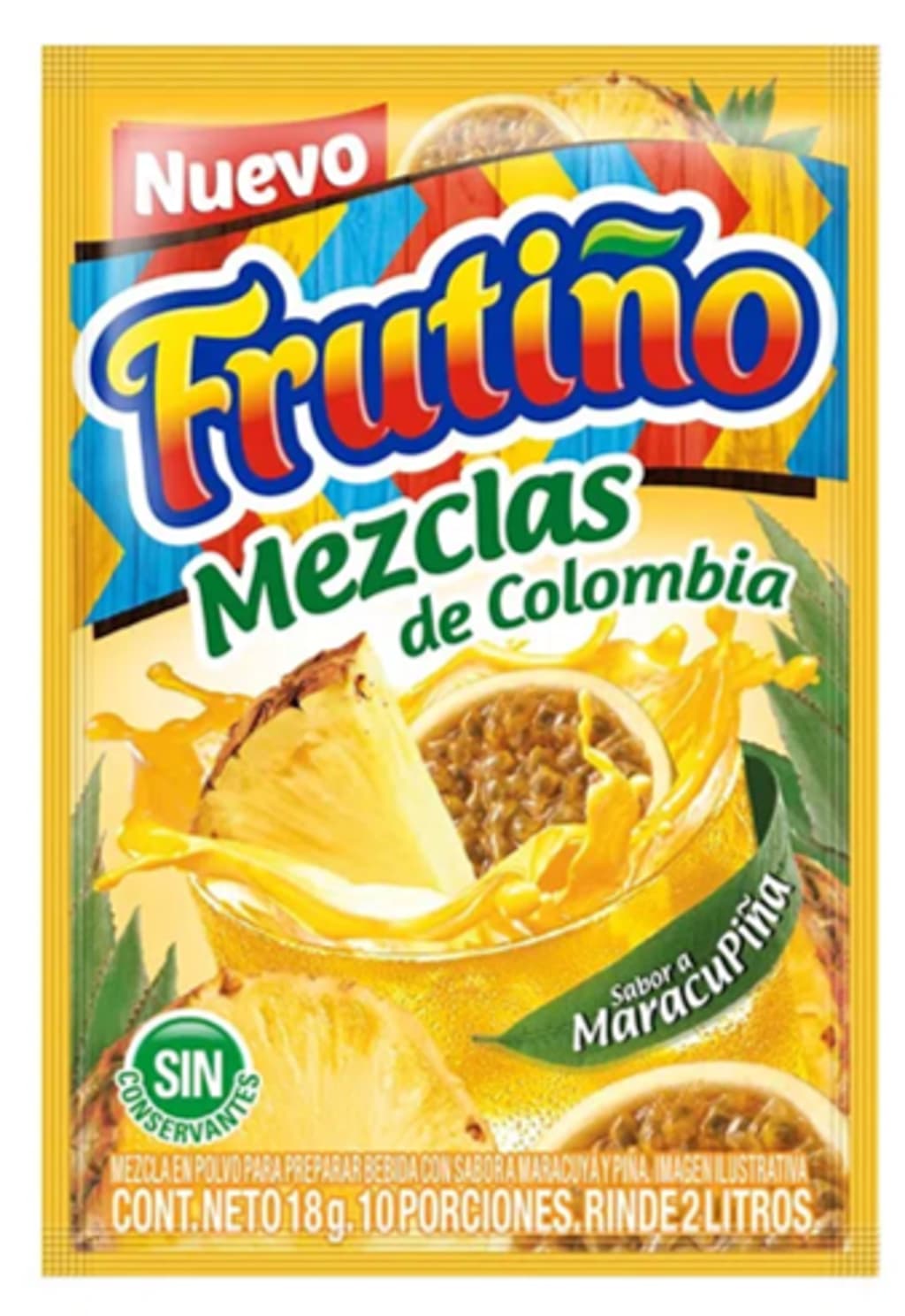 REFRESCO FRUTIÑO 2 LITROS MARACUPIÑA 20 SOBRES
