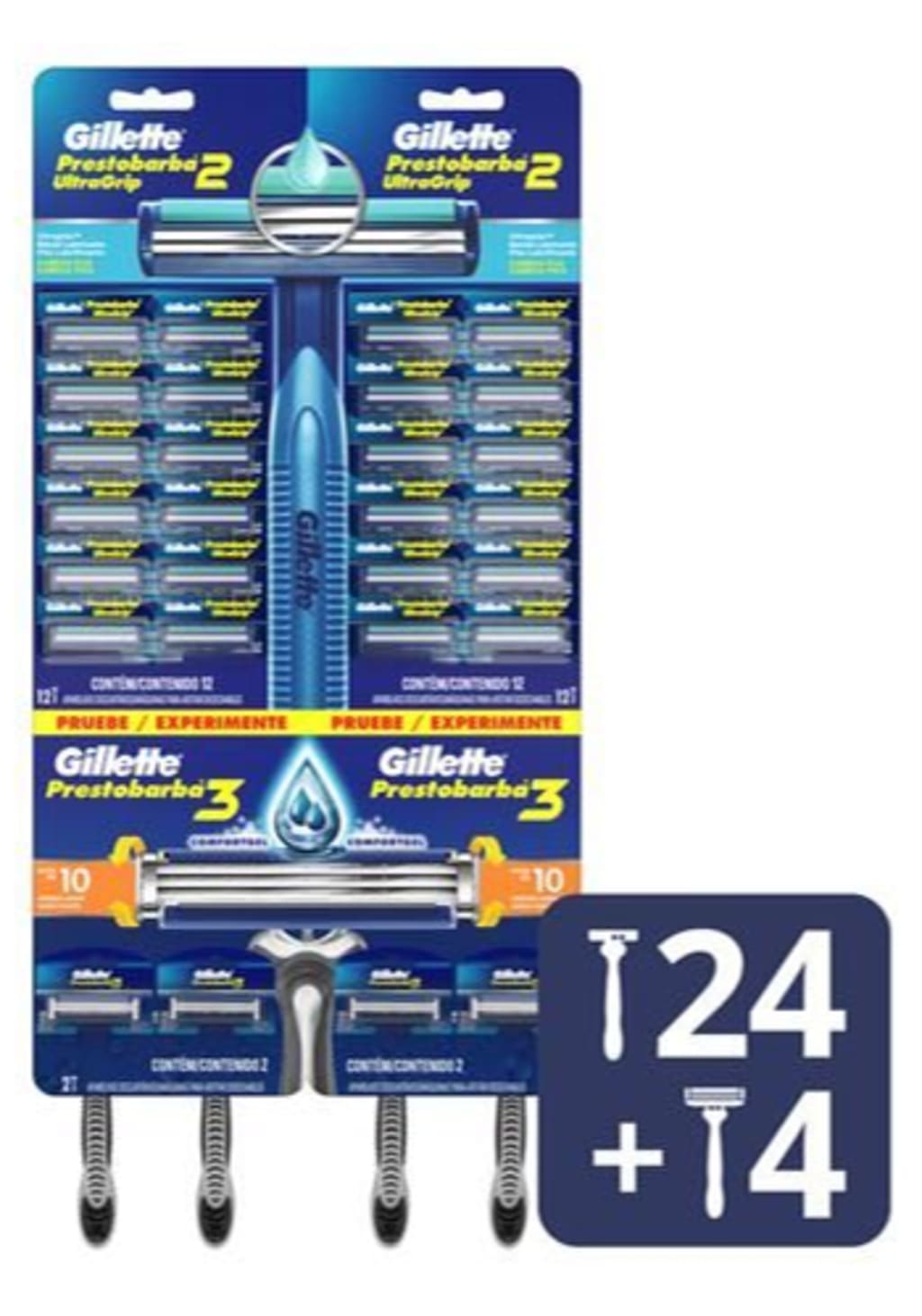 MAQUINA PRESTOBARBA ULTRAGRIP 2 HJS x 24 + 4 GRIS
