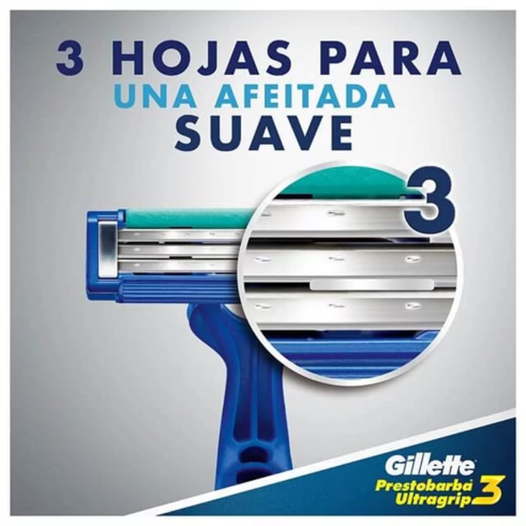 MAQUINA PRESTOBARBA ULTRAGRIP 3 HOJAS x 12