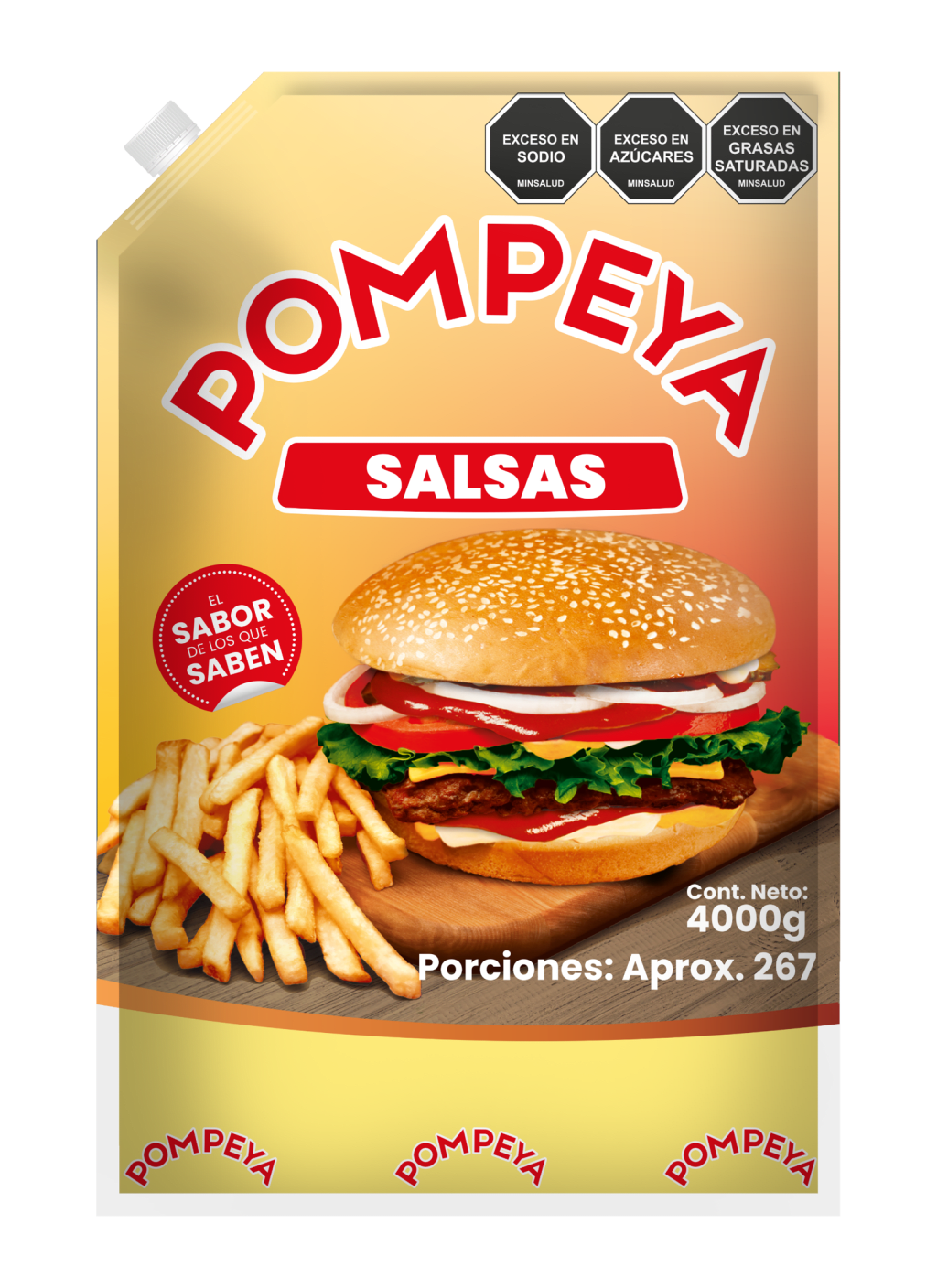 MAYOMUSTARD POMPEYA BOLSA 4000 GRS x 6
