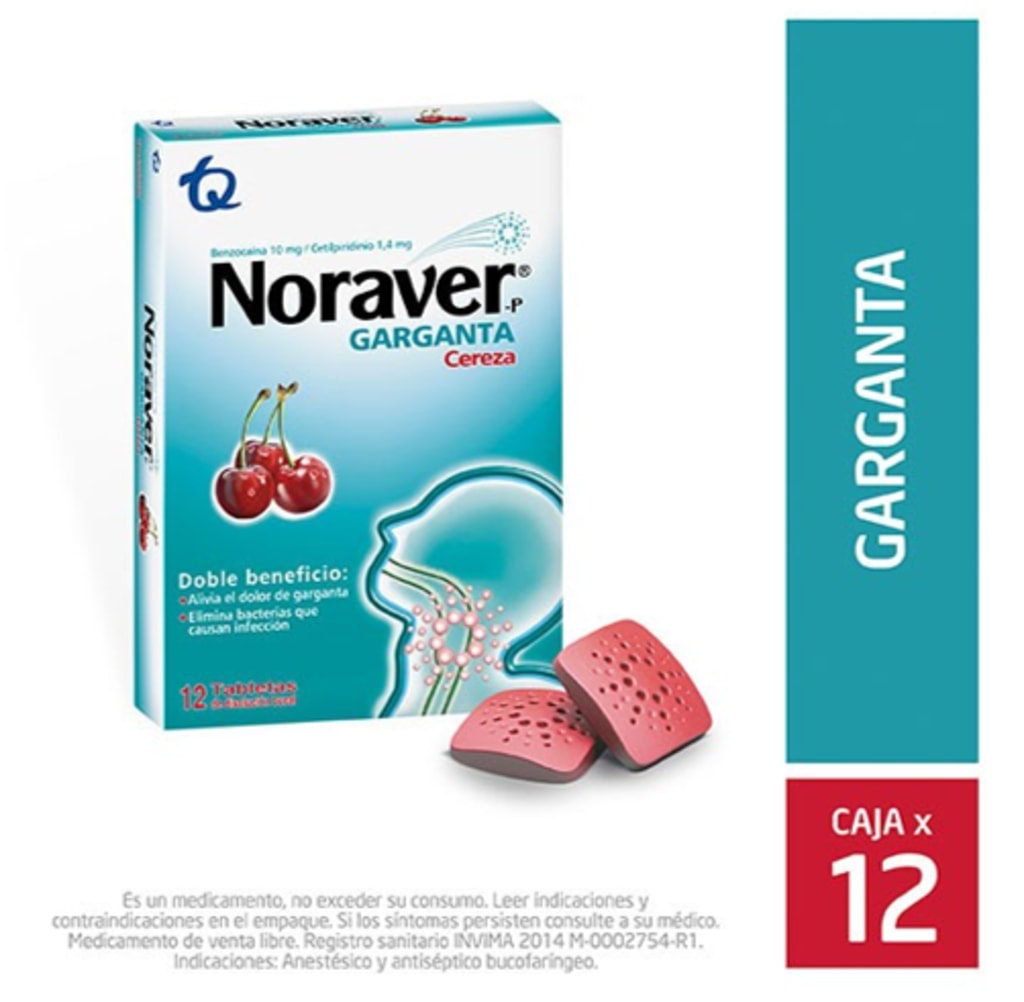 NORAVER GARGANTA PASTILLAS CEREZA x 12 TABS