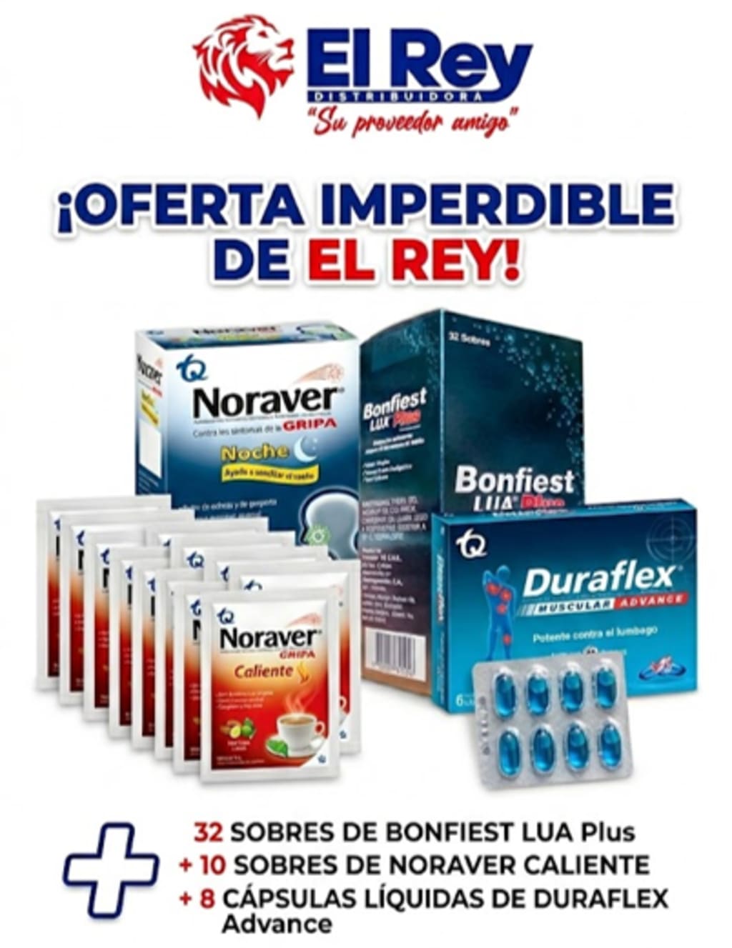 SAL BONFIEST LUA PLUS x 32 SOBRES + NORCAL x 10 + DURAF x 8