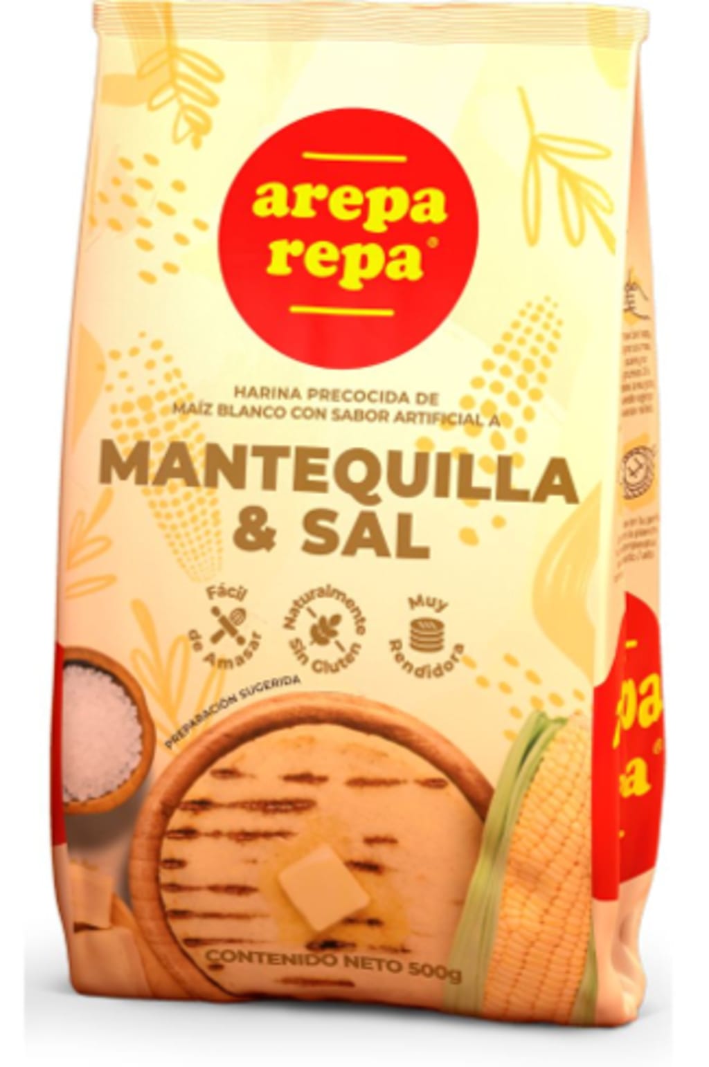 PRECOCIDO DE MAIZ AREPA REPA MANTEQUILLA 500 GRS x 24