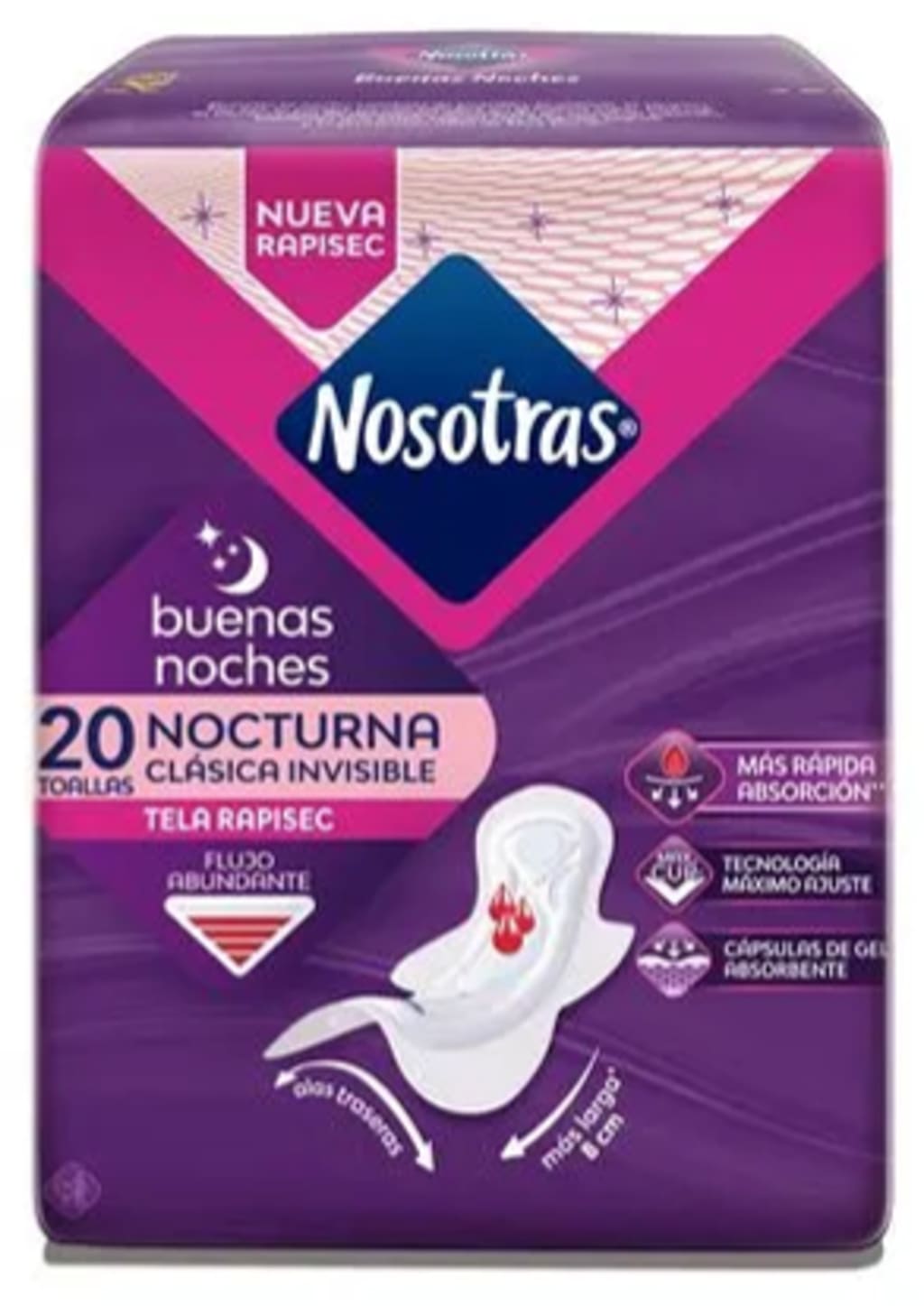 TOALLA NOSOTRAS BUENAS NOCHES INVISIBLE RAPISEC 20 UND