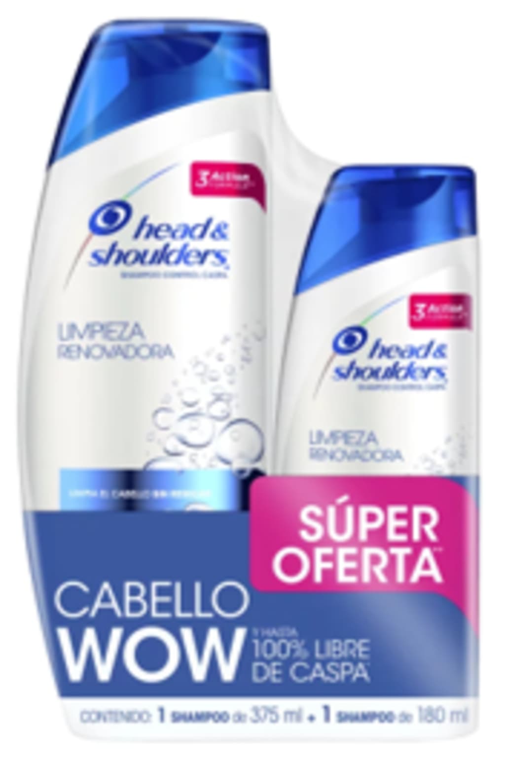 CHAMPU H&S LIMPIEZA RENOVADORA 375 ML + 180 ML x 10