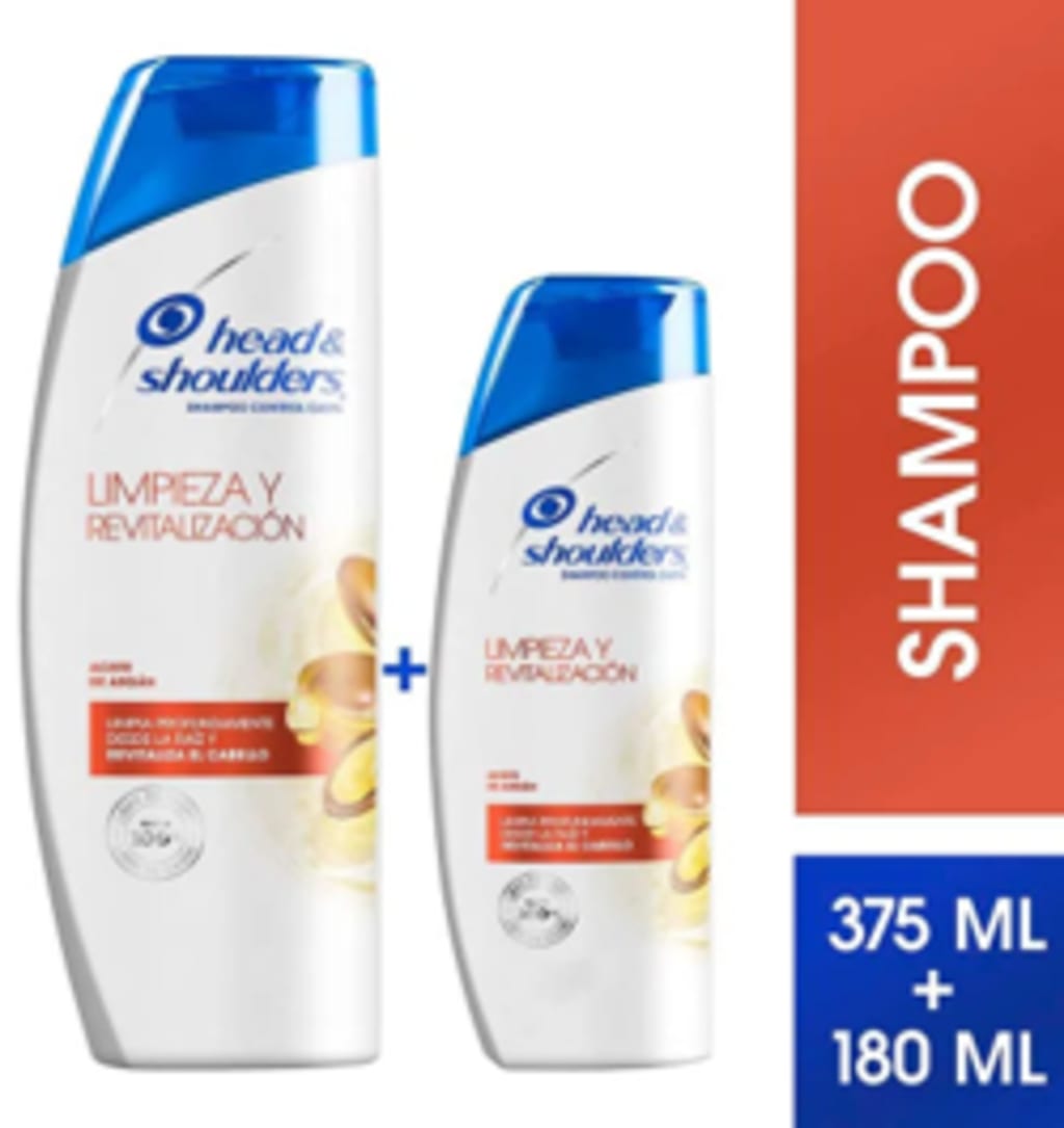 CHAMPU H&S REVITALIZACION AC DE ARGAN 375 ML + 180 ML