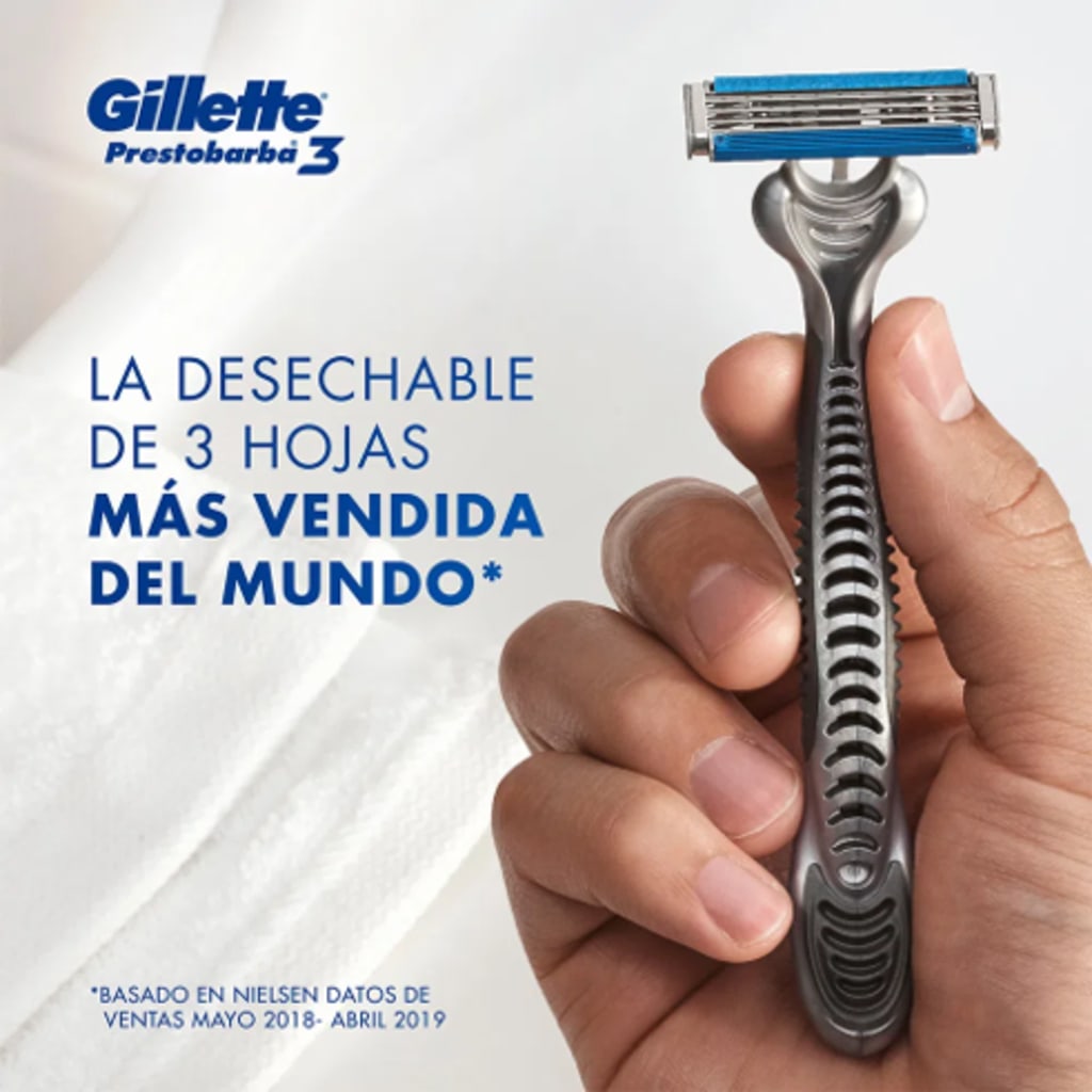 MAQUINA PRESTOBARBA 3 HOJAS TRADICIONAL PLATEADA UNIDAD
