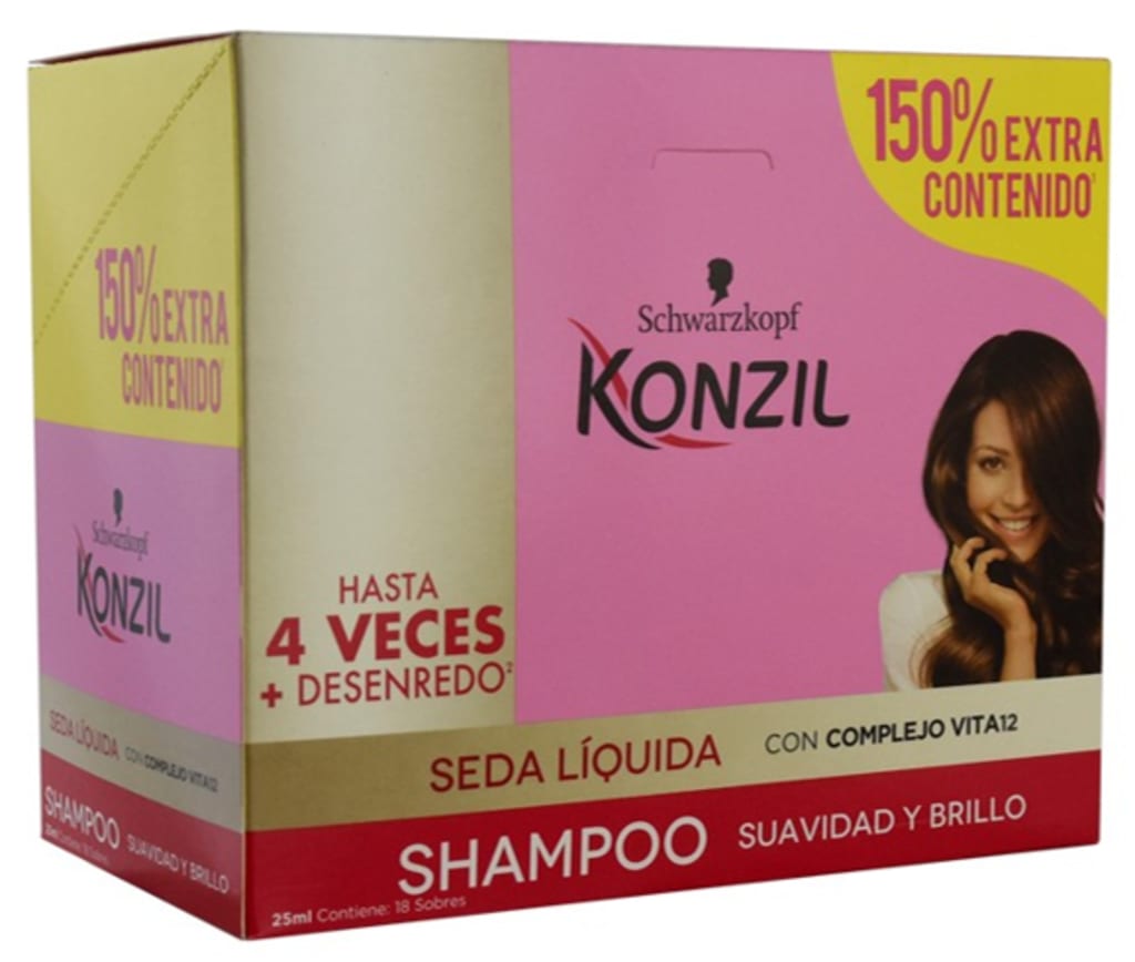 CHAMPU KONZIL SEDA LIQUIDA TODO TIPO 20 ML 18 SOBRES x 24 D