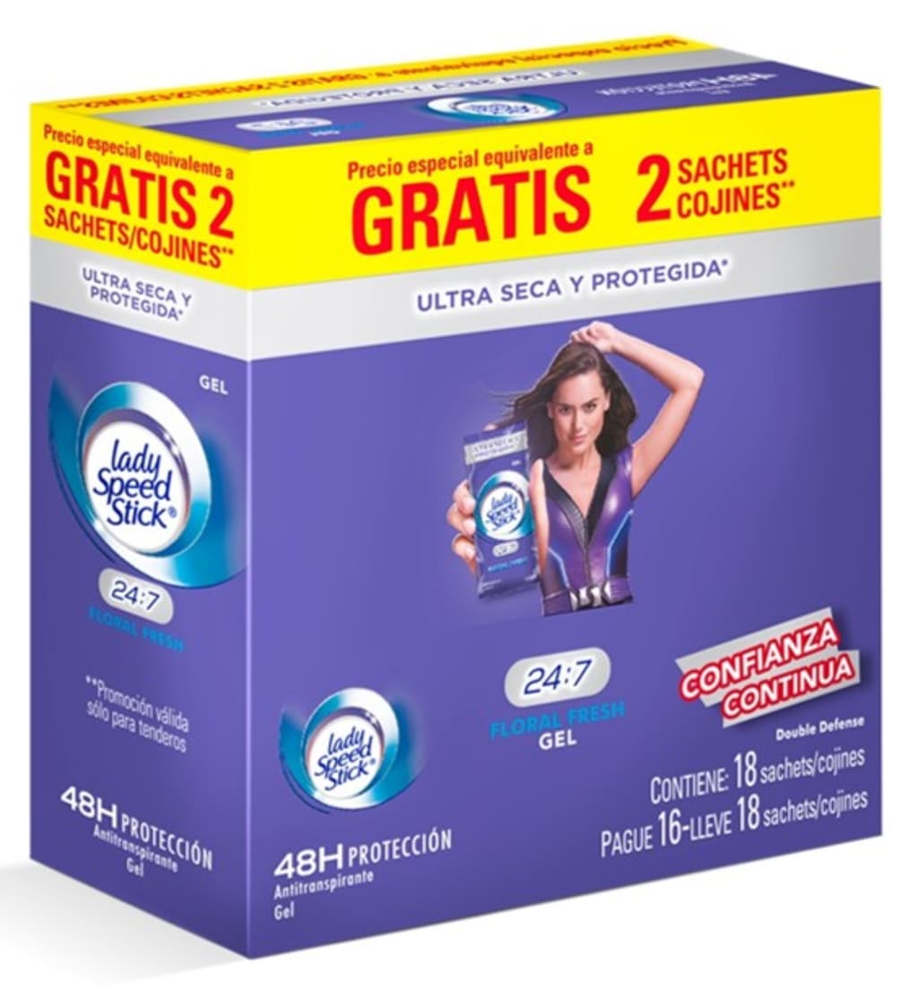 DESODORANTE LADY STICK GEL FLORAL FRESH WOMEN x 18 SOBRES