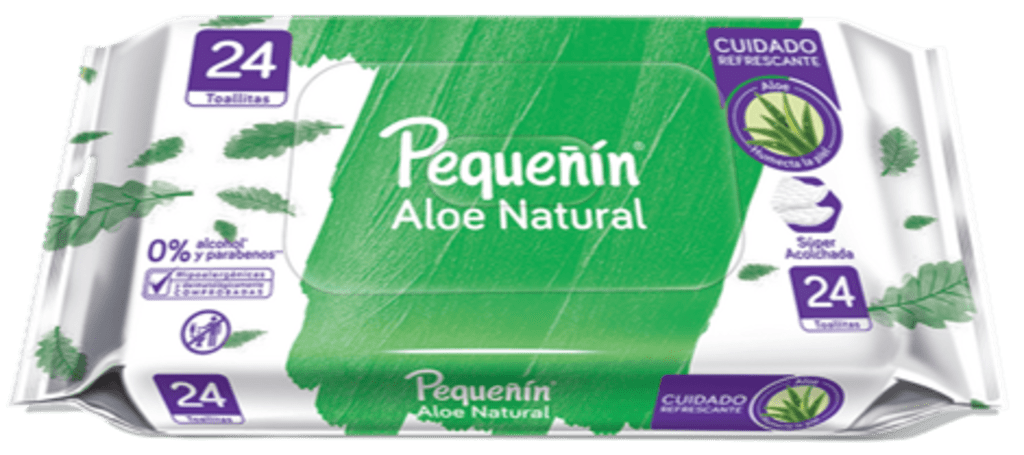 TOALLITAS PEQUEÑIN ALOE NATURAL 24 UNDS