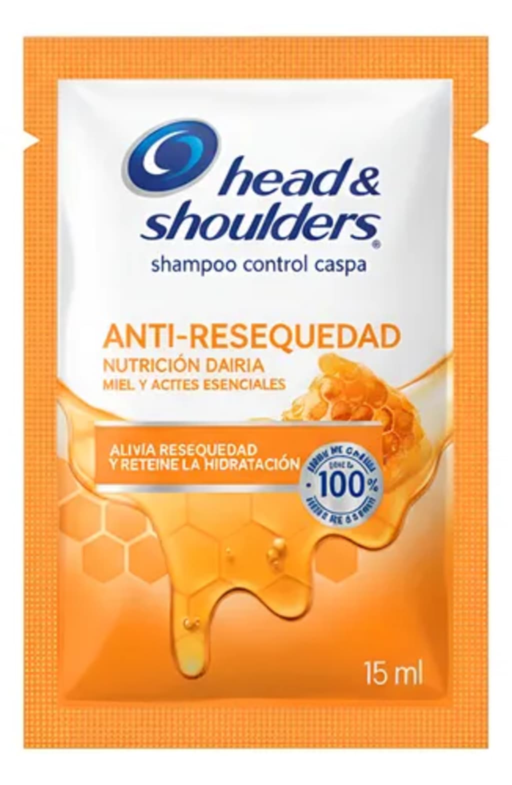 CHAMPU H&S ANTIRESEQUEDAD CON MIEL 15 ML x 12 SOBRES x 25