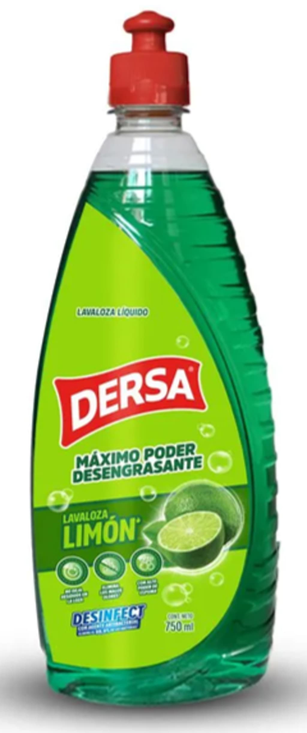 LAVAPLATOS DERSA LIQUIDO LIMON BOTELLA 750 ML