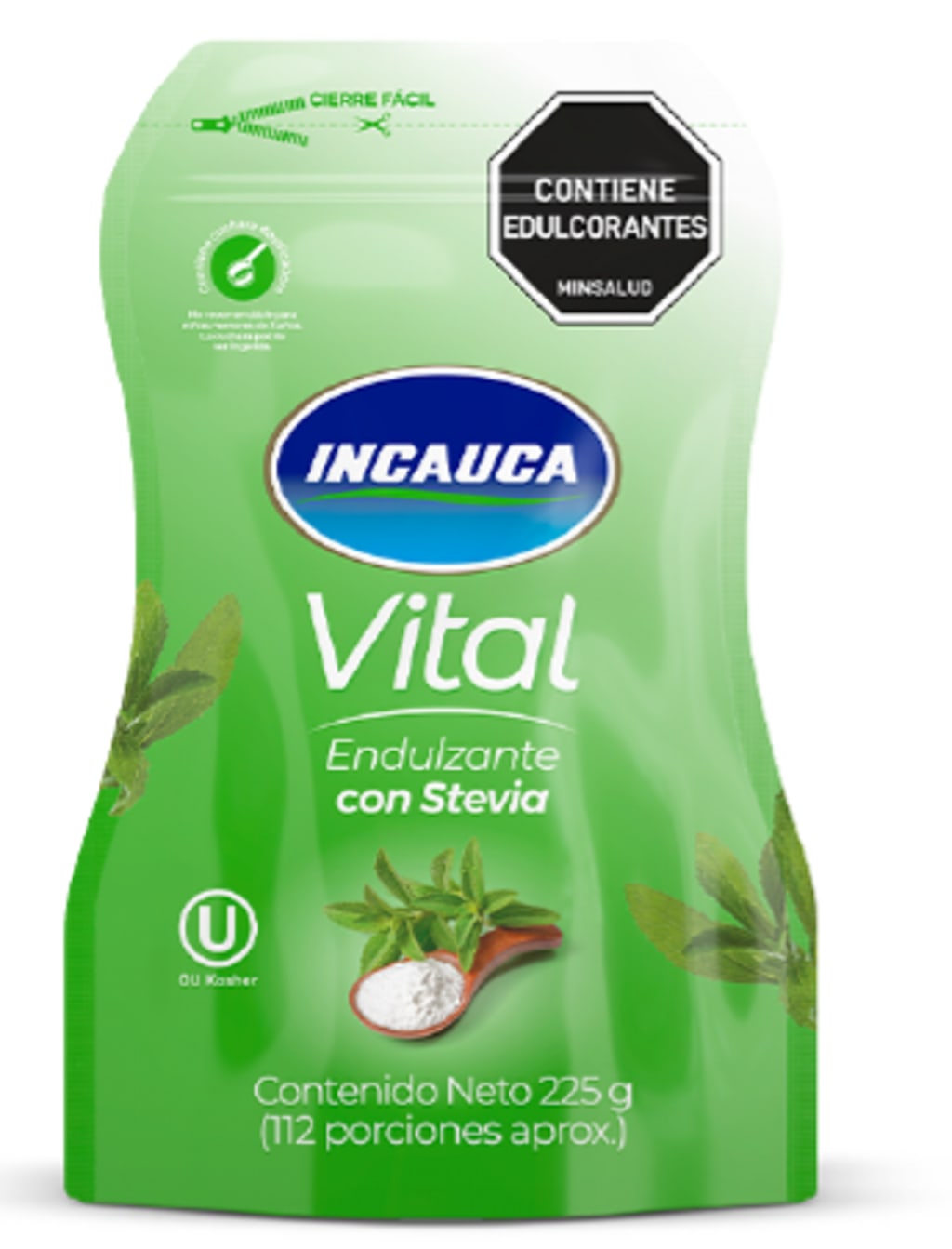 ENDULZANTE INCAUCA STEVIA DOYPACK 225 GRS x 12 UNDS