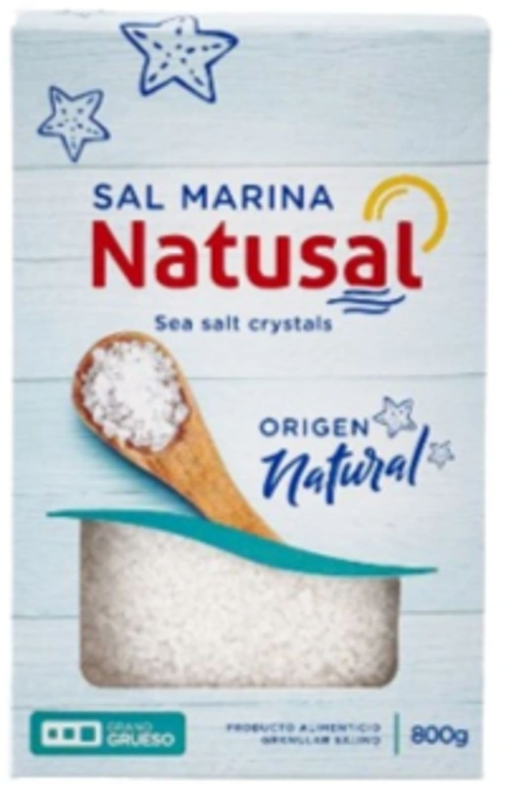 SAL NATUSAL CRISTALES DE SAL GRANULADOS PLEGAD 800 GRS x 12