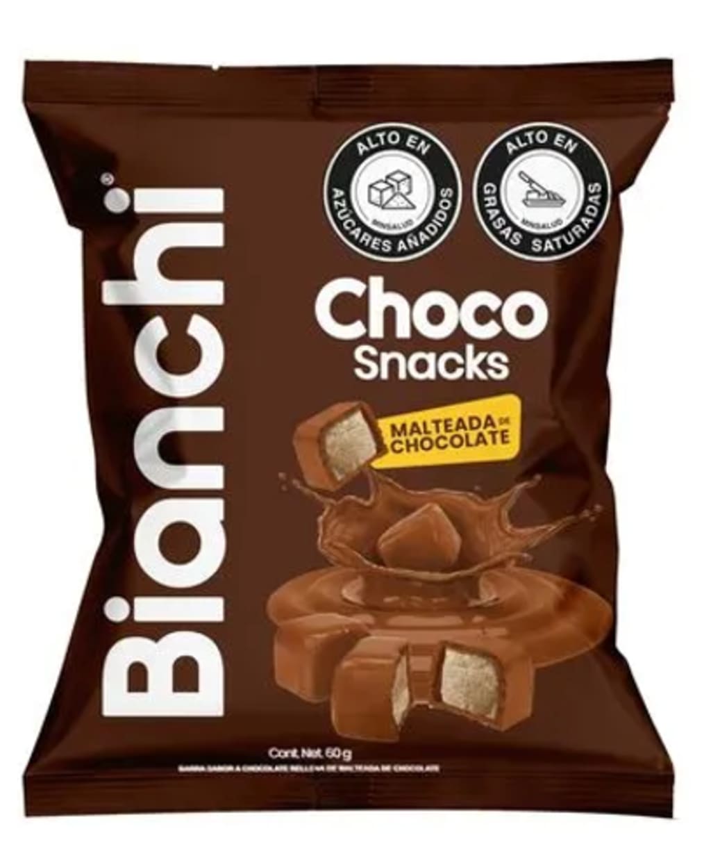CHOCOLATINA BIANCHI CHOCO SNACKS MALTEADA 60 GRS x 96