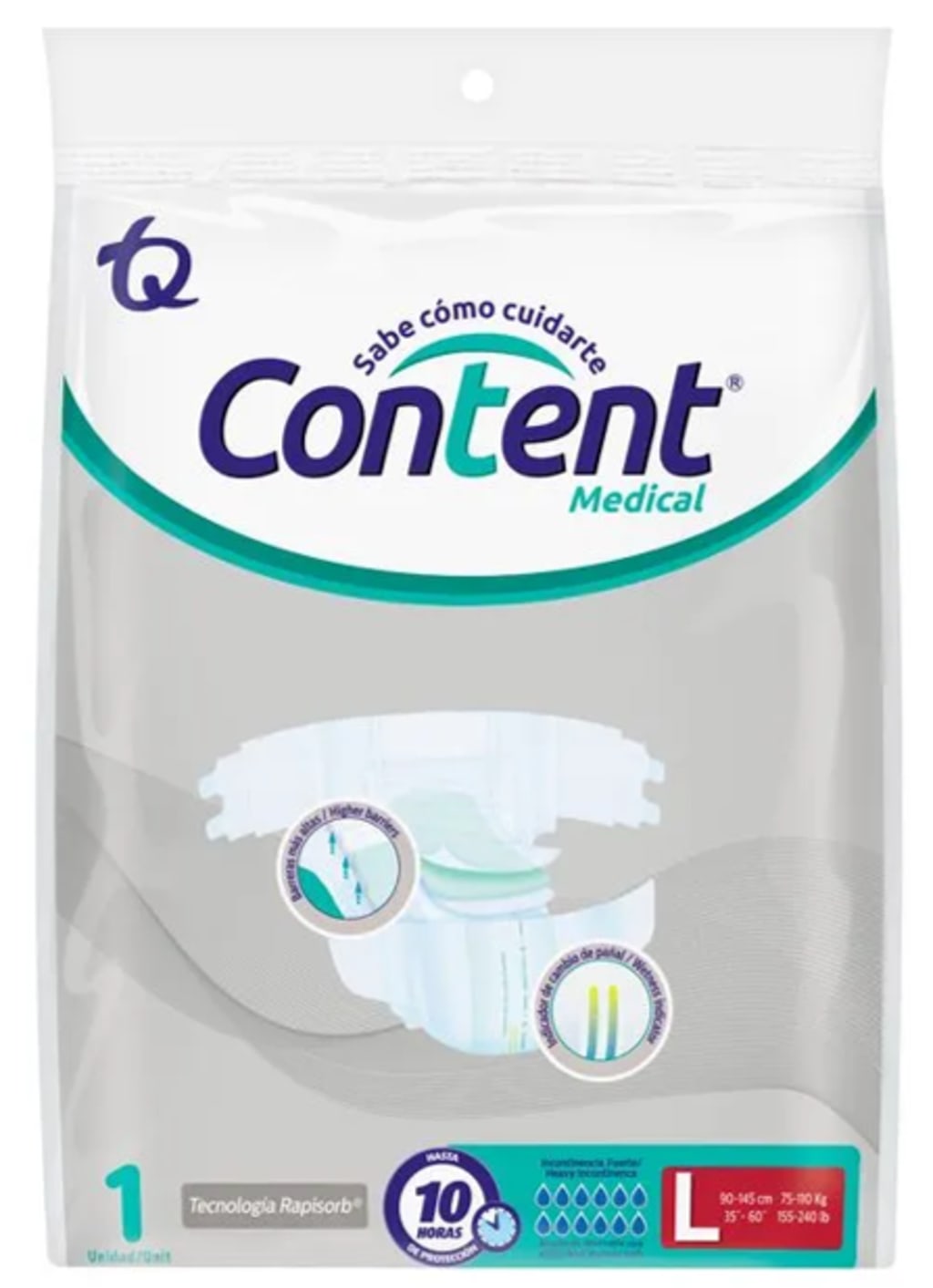 CONTENT PAÑAL INCONTINENCIA GRANDE (L) DROGUERIA (UND)
